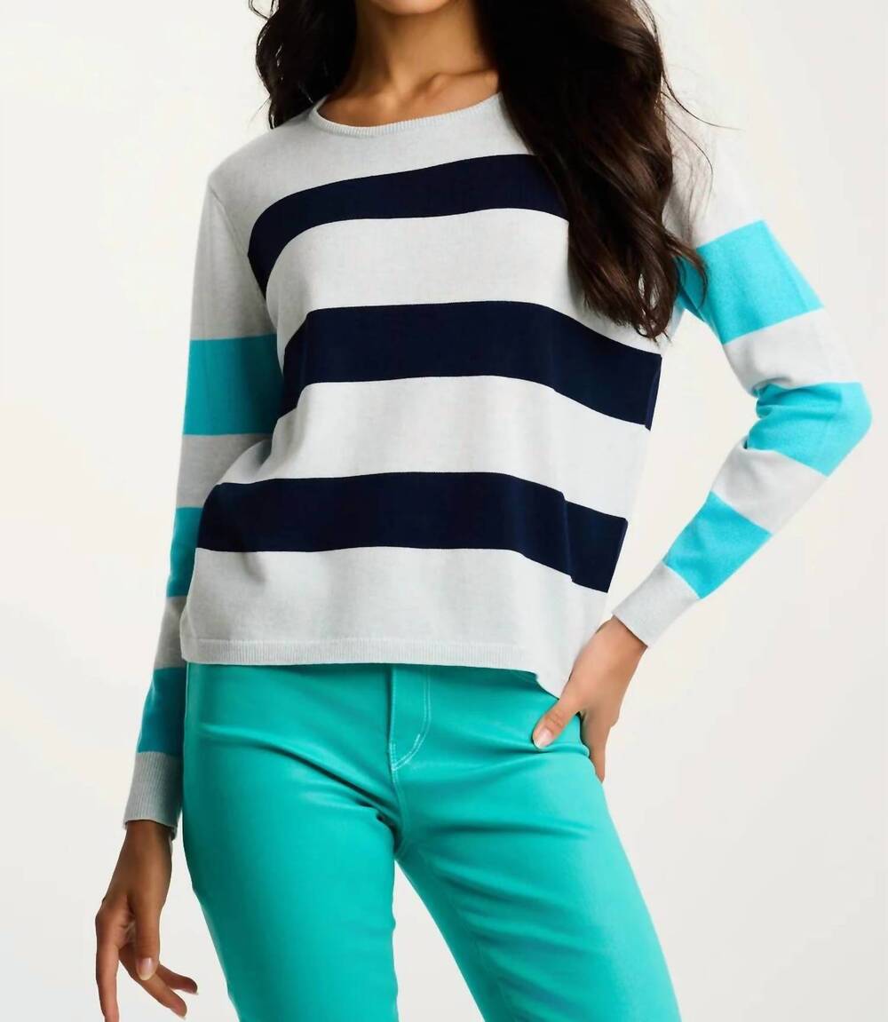 NEW LISA TODD cult classic sweater in blue ice navy